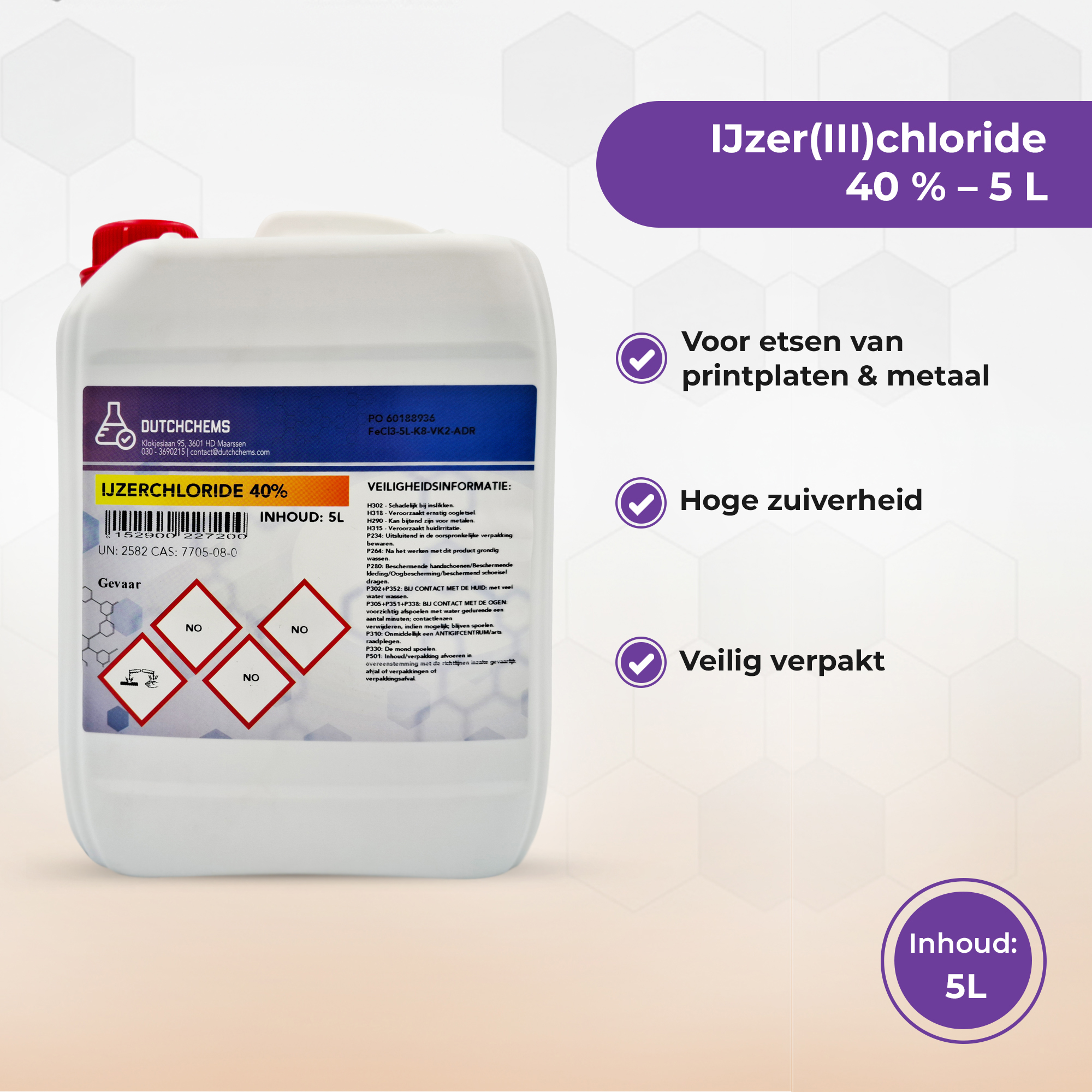 Iron chloride 40 percent 5 liters with main properties