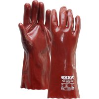 Red chemical-resistant PVC gloves in various lengths - Image 3