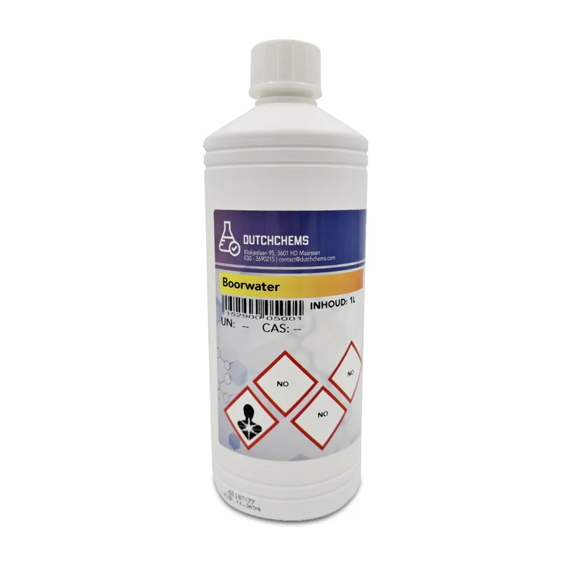 A white bottle of Boron water from DutchChems