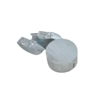High-purity gallium nugget on a white background