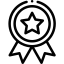 Icoon van een keurmerk met een ster, symbool voor kwaliteit.