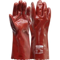 Red PVC Gloves: Oil-resistant and protective work gloves in various lengths - Image 2
