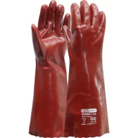 Red PVC Gloves: Oil-resistant and protective work gloves in various lengths - Image 3