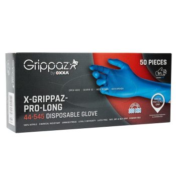 X-Grippaz Pro-Long 44-545 - Extra Long - Premium Nitrile Disposable Gloves - Powder Free - 50 pieces - Sizes S, M, L, XL, XXL, 3XL