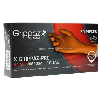 X-Grippaz Pro 44-560 - Premium Nitrile Disposable Gloves - Powder Free - 50 pieces - Sizes S, M, L, XL, XXL