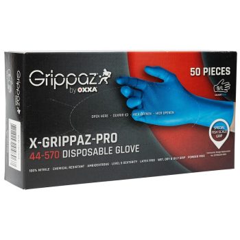 X-Grippaz Pro 44-570 - Premium Nitrile Disposable Gloves - Powder Free - 50 pieces - Sizes S, M, L, XL, XXL, 3XL