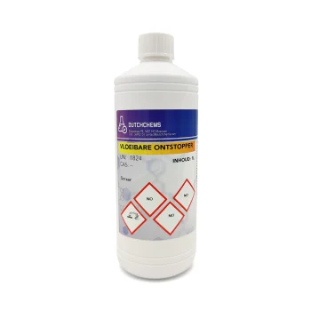 Bottle of liquid drain unblocker for the sink