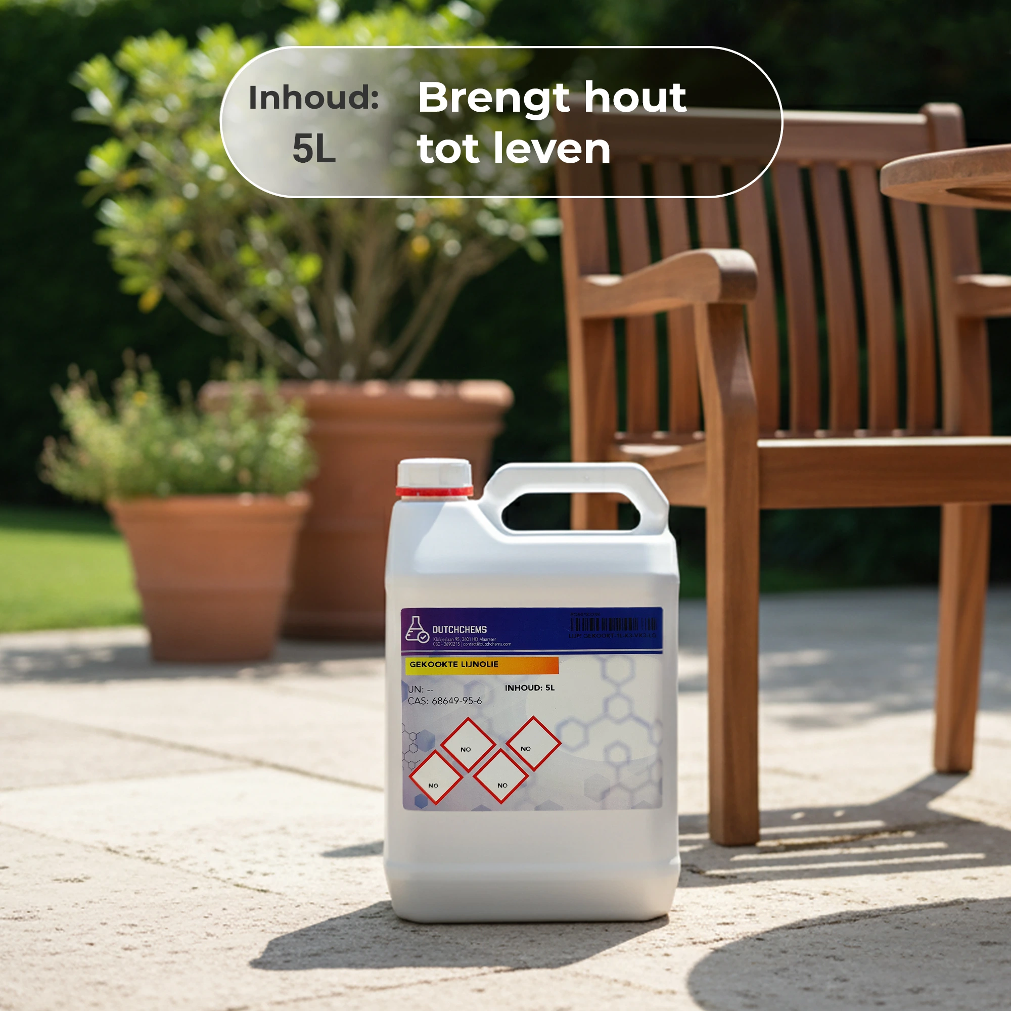 Fles gekookte lijnolie