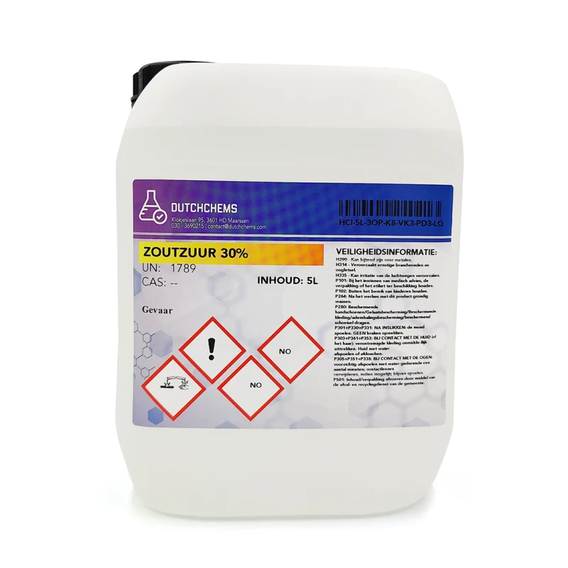 Hydrochloric acid 30% in a 5 liter jerry can