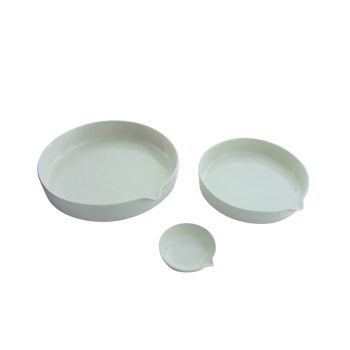 Premium Line porcelain evaporating dish with flat bottom