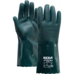 Green PVC gloves with underarm protection: Flexible and chemical resistant – OXXA PVC-Chem-Green 20-435