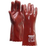 Red chemical-resistant PVC gloves in various lengths - Image 2