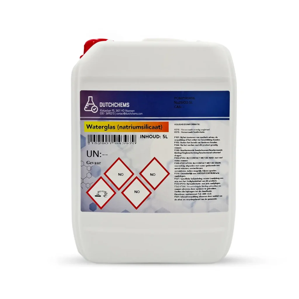 Jerrycan DutchChems water glass sodium silicate 5 liters