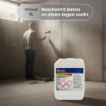 Applying water glass to concrete wall
