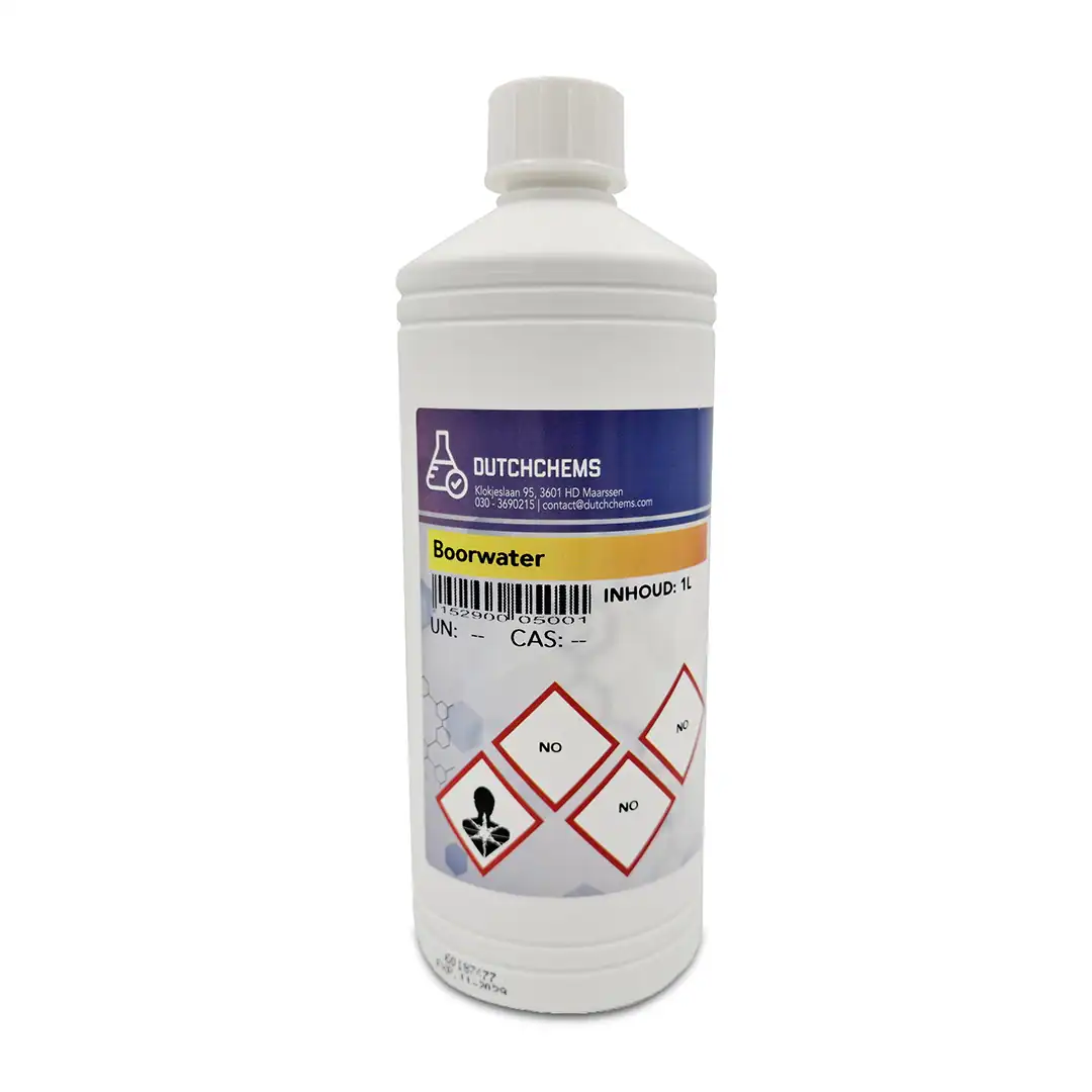 boron water_1L A white bottle of Boorwater from DutchChems