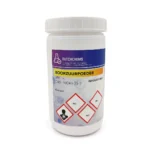 Image of a jar with 800 grams of boric acid powder, suitable for various applications.