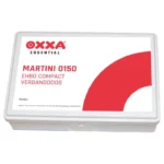 OXXA Essential Martini 0150 – compact first aid kit in a white case with red logo.