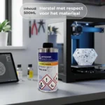 D-Limonene 500 ml can on workbench next to 3D printer in workshop