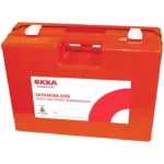 OXXA Catharina 0135 large emergency response first aid kit with wall bracket – approved by the Oranje Kruis (VA30-55), white case with red label, 44×34×15 cm.