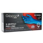X-Grippaz Pro-Long 44-545 - Extra long - Premium nitrile disposable gloves - Powder-free - 50 pieces - Sizes S, M, L, XL, XXL, 3XL