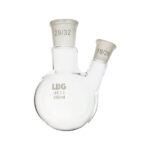 Ground glass round-bottom flask with 2 necks