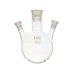 Ground glass round-bottom flask with 3 slanted necks