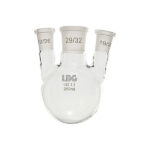 Ground glass round-bottom flask with 3 parallel necks