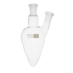 Ground glass pointed flask with 2 necks