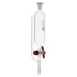 Drip funnel, cylindrical, with pressure compensation and PTFE stop valve