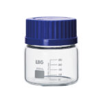 Wide-mouth graduated laboratory bottle, GL45, borosilicate 3.3