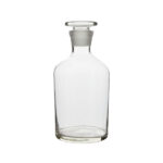 Clear narrow-neck reagent bottle with glass stopper