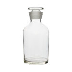 Wide-mouth reagent bottle with glass stopper, clear