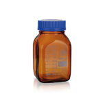 Amber laboratory bottle with graduations GL80